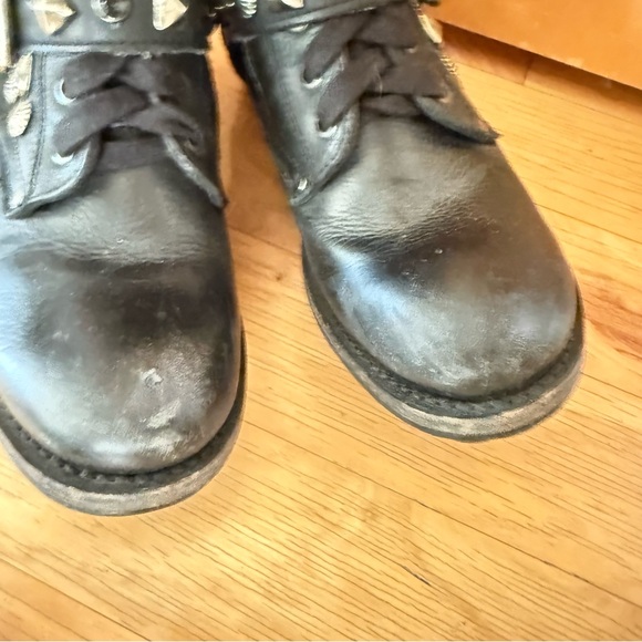 Ash Black Combat Boots with Silver Studs - Picture 3 of 13